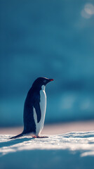 Fototapeta premium penguin on the snow
