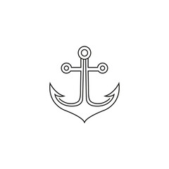 ship anchor logo with line art design style