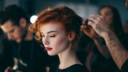 Hairdressers Learning Professional Hair Coloring Techniques in Salon