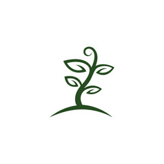 plant sprout logo with flat design style