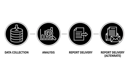 Systematic Data Processing Workflow for Information Gathering, Analytical Insights, and Comprehensive Report Generation and Distribution