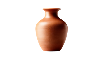 Elegant clay vase with warm earthy tones and textured surface, ideal for minimalist home staging, product presentation, or decorative element collections.
