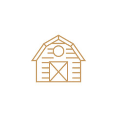 livestock barn logo with simple line art design style