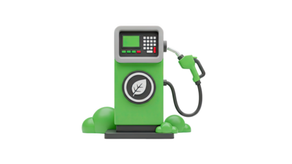 Green Fuel Pump with Leaf Icon