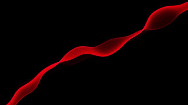 Abstract red wave on black background, artistic design, elegant motion.