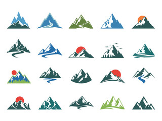 Collection of Mountain Shapes for Logos