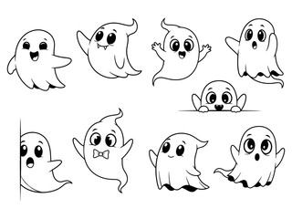 Cute Cartoon Ghosts Character