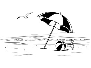 The Beach Umbrella Vector
