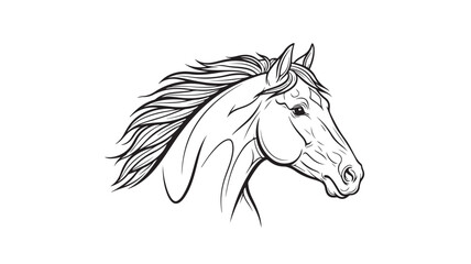 Horse Head Sketch Minimalist Black White Line Art for Equestrian Branding