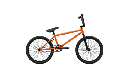 Orange BMX bike isolated on a white background