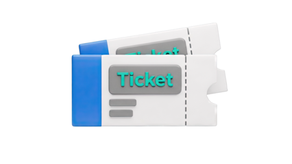Two modern tickets with "Ticket" text