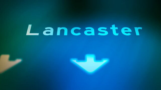 Crime Filler Shot - Cinematic Lancaster Pennsylvania Highway Sign at Night