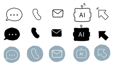 手描きのかわいいUIアイコンセット