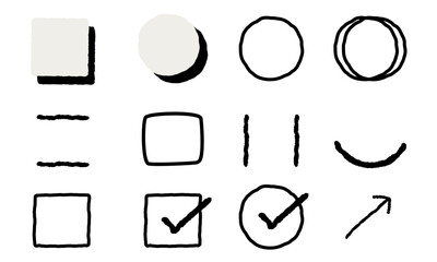 手書き風のUI装飾パーツセット