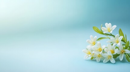 Elegant white blossoms gracefully contrasting against a serene deep blue background capturing pure floral beauty.