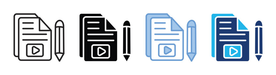 Writing icon set multiple style collection