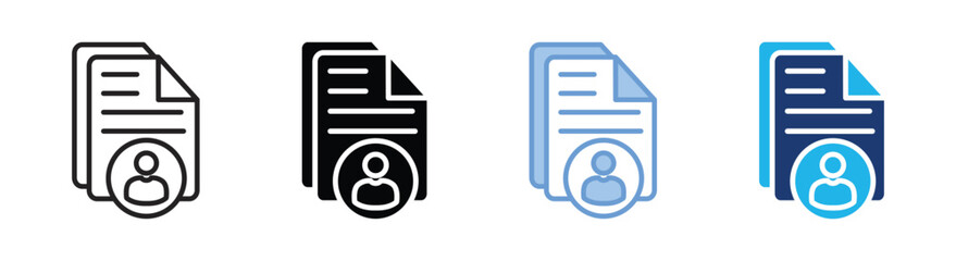 Document icon set multiple style collection