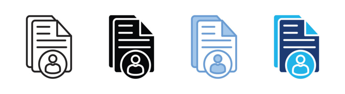 Document icon set multiple style collection