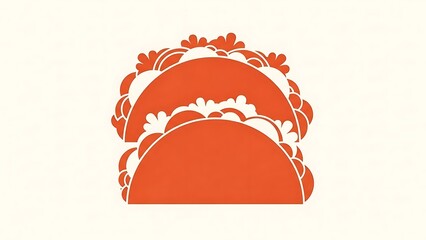 Two delicious orange tacos stacked on top of each other against a light background, perfect for food-related graphics and designs