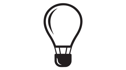 Obraz premium Light Bulb Icon in Simple Monochrome Design with Clean Lines on White Background for Logo Design