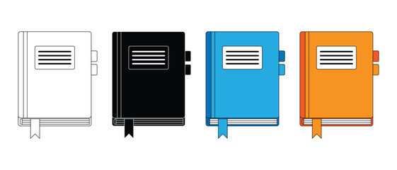 Planner Notebook Productivity Flat Vector Icon