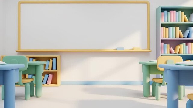 3D Cartoon Classroom - Back to School Education Learning