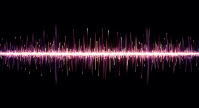 Visualization of oscillating wave pattern showing abstract rhythmic frequency analysis and mathematical signal dynamics, science, modern, visualization - Powered by Adobe
