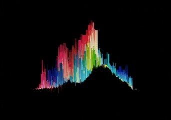 Vibrant digital noise background showcasing abstract data corruption. A geometric display of chaotic, colorful distortion, perfect for tech visuals, dynamic, Glitch, bent