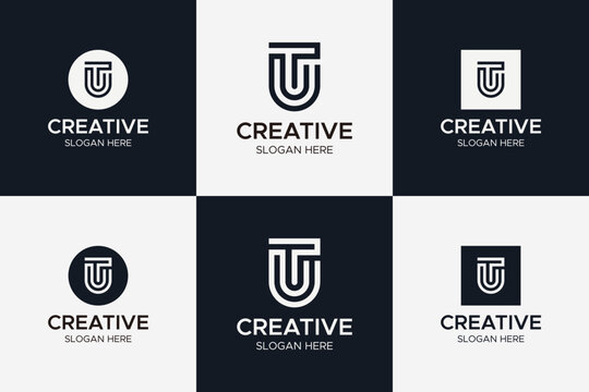 Minimalist Letter TU or UT Monogram Logo Collection for Professional Business Branding