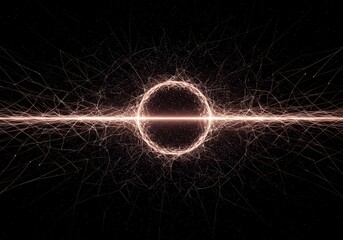 Abstract spatial lattice structure vibrating with energy. Conceptual background representing theoretical ripples in the fabric of reality, wave, ripple, movement