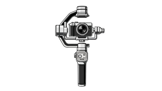 Professional handheld camera stabilizer gimbal for smooth video recording and photography, electronic camera support device