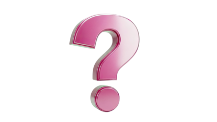 3D Pink Question Mark Symbol