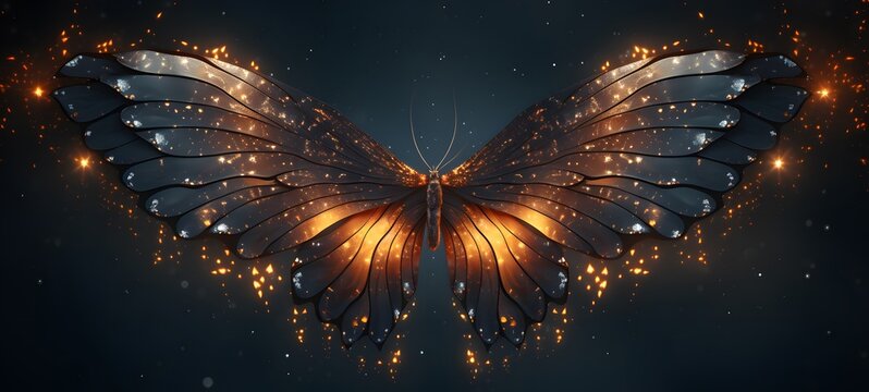 Pointillist grunge design of liger wings with abstract dotted pattern,generative AI