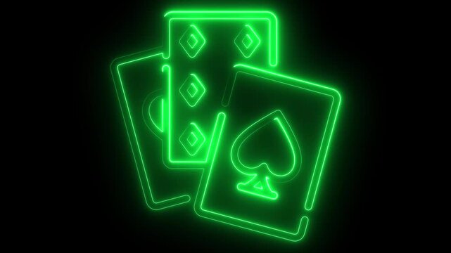 Glowing neon ace of spades playing card icon in blue light on dark background with reflection on surface. abstract, banner, background, futuristic, luck