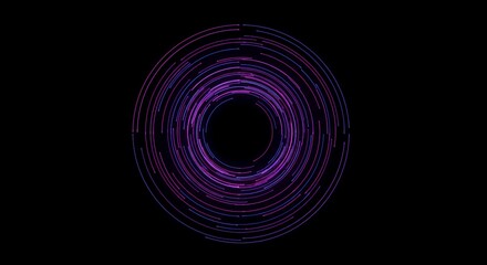 Vibrant abstract visualization of expanding sound waves radiating energy outward, forming rhythmic concentric rings on a dark background, geometric, technology, ripple