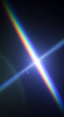 Vibrant abstract light refraction texture featuring shimmering rainbow colors, ideal for modern digital backgrounds and overlays, modern, science, light