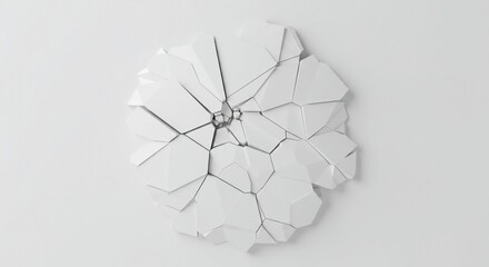 Obraz premium Abstract minimalist background featuring a pure white surface digitally fractured and warped, creating visual noise and geometric imperfections, modern, line, future