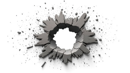 Concrete Impact Explosion with Cracks