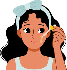 woman applying skincare 