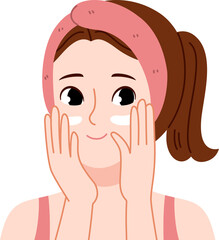 woman applying skincare 