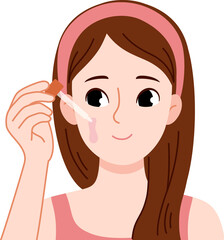 woman applying skincare 