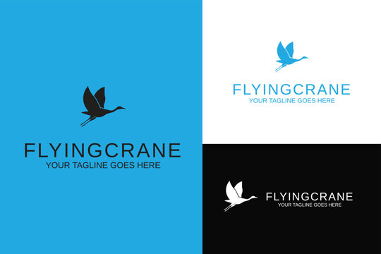 flying heron stork crane animal outdor