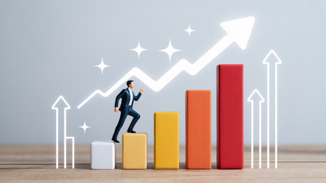 キャリアアップ・成長・成功イメージ　Generative AI