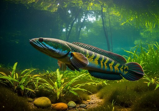 Freshwater predator fish from Asia called Channa Maru or snakehead
