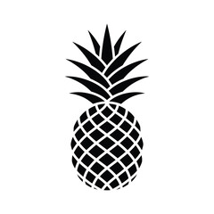 Fototapeta premium A striking black and white silhouette of a detailed pineapple illustration