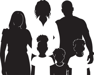 Happy Family Silhouette Showing Love, Care and Togetherness Concept