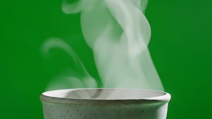 Steamy Hot Beverage in White Cup.