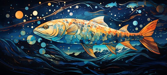 Pointillist grunge design of Atlantis with abstract dotted pattern,generative AI