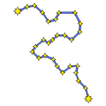 Eridanus constellation illustration hand drawn isolated vector