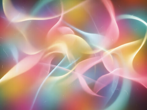 Ondas fluidas de luz arcoiris en movimiento din&aacute;mico sobre fondo vibrante